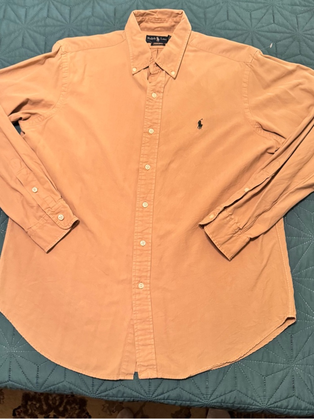 Ralph Lauren Men’s Large Long-Sleeve Button-Down Shirt — Tan / khaki